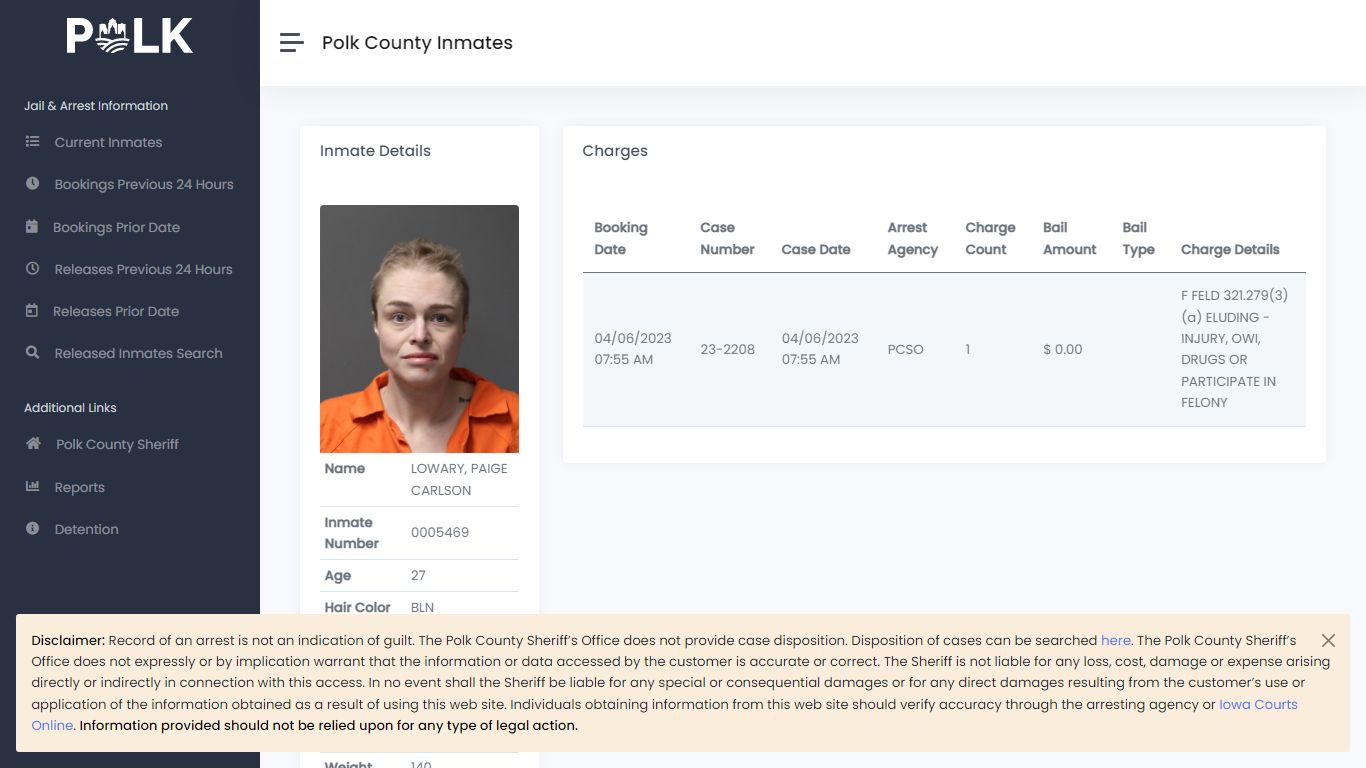 Inmate Details - Polk Inmates